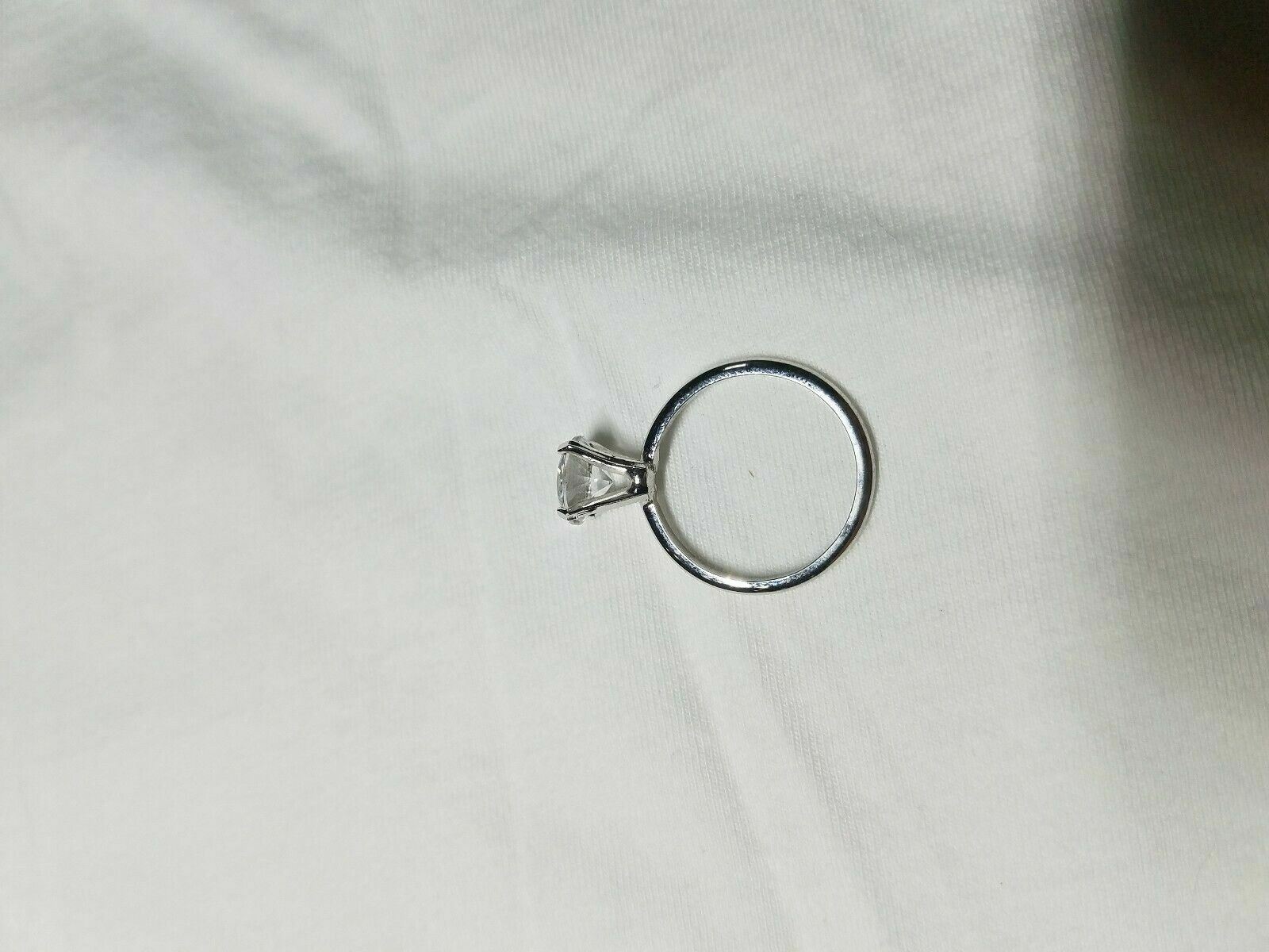 2.00ct CZ White Zirconia Solitaire Sterling Silver Ring Sz 8