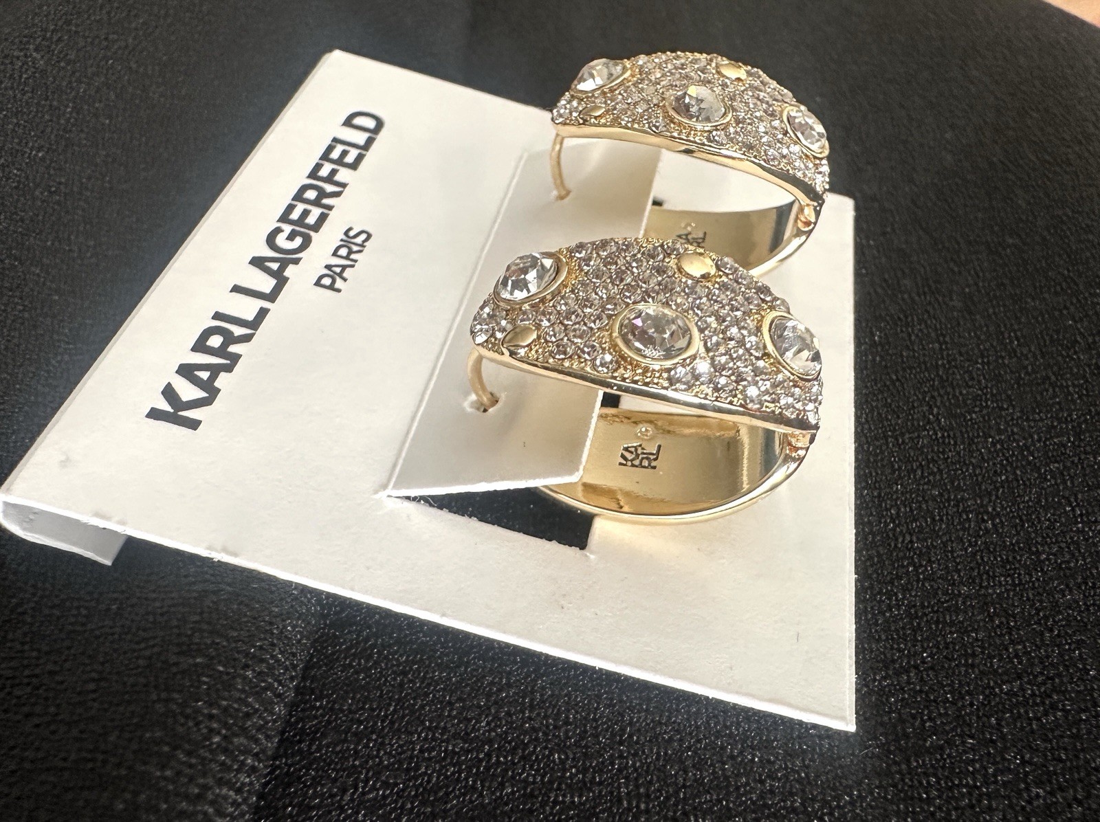 Karl Lagerfeld Crystal Pave Hoop Earrings