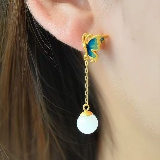 New Butterfly Earrings Tassel Drop Earrings Palace Qipao