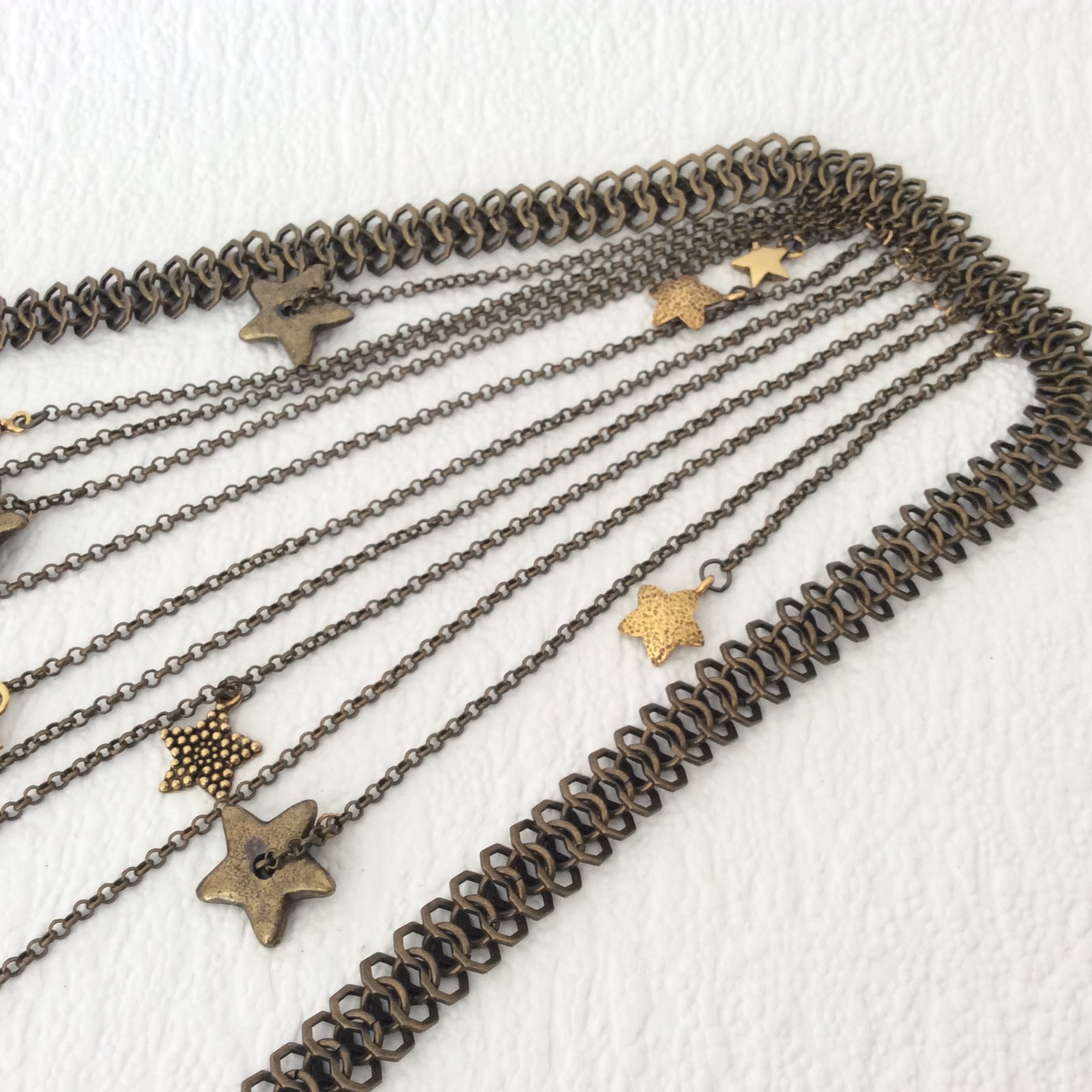 Jamie London metal star necklace – Statement bib – Boho – 40cm/15in – Gift box