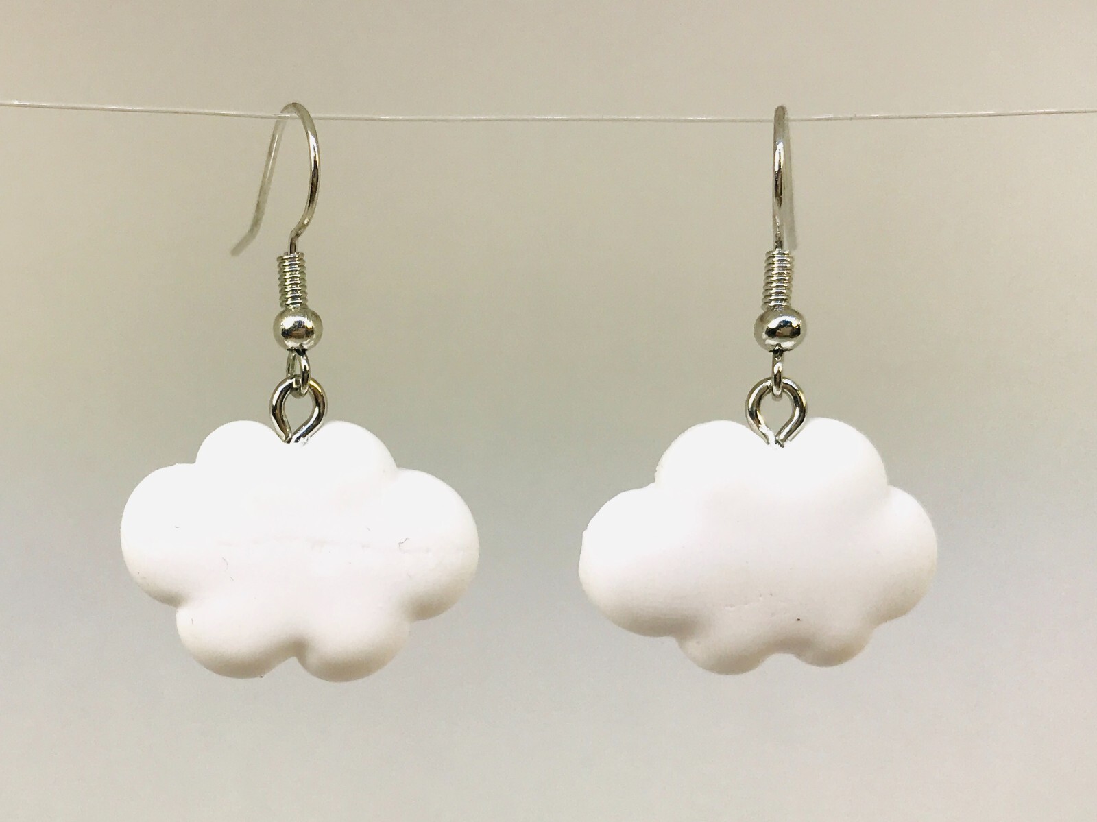 White Cloud Silver Dangle Earrings, Weather Gift, Birthday gifts, Gift for Girl