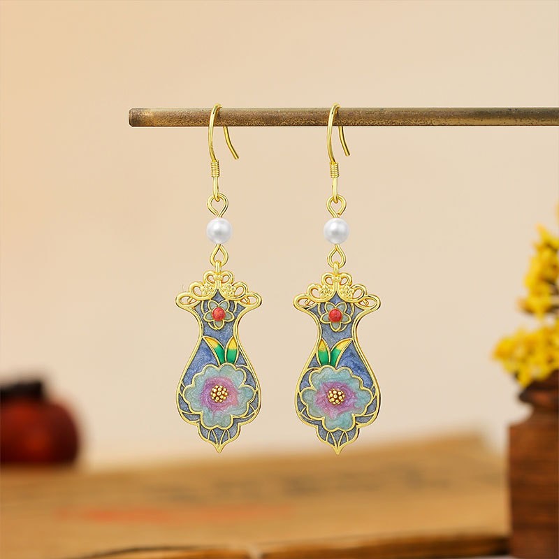 New Chinese Style Gold Plated Chinese Style Earrings
