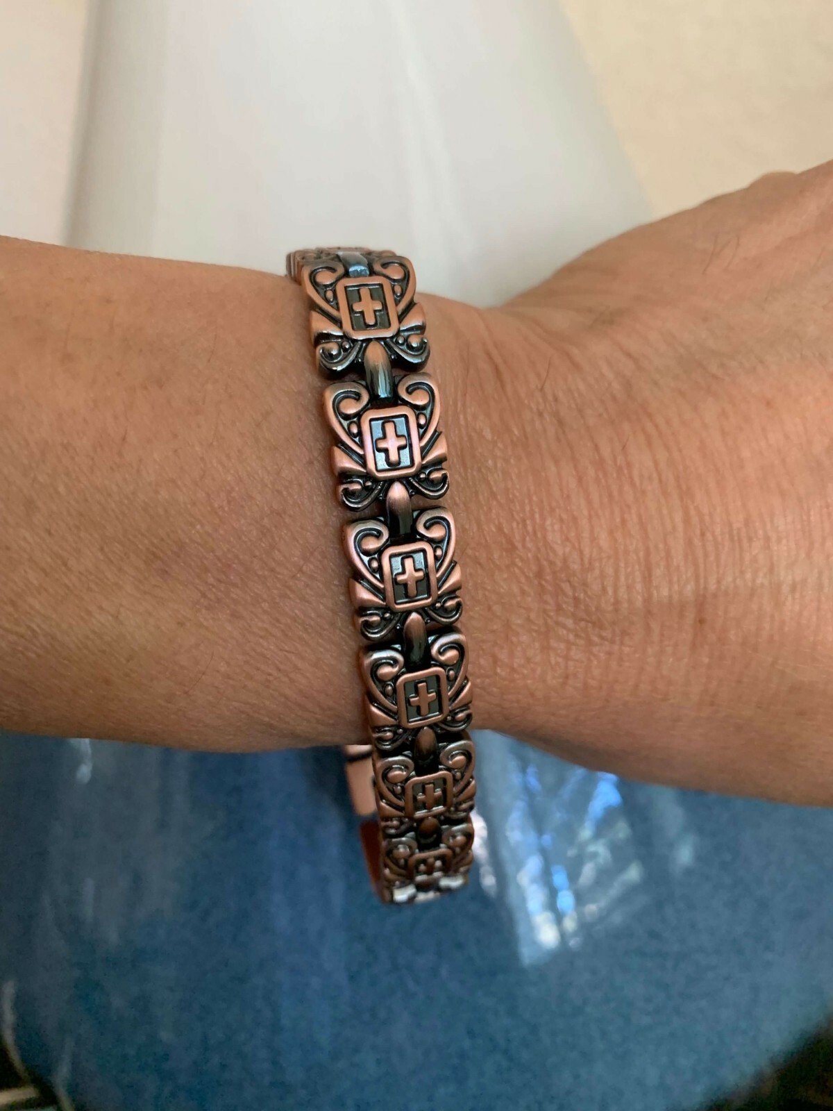 Classic Solid Copper Magnetic Bracelet Men Arthritis Pain Relief Stress Antique
