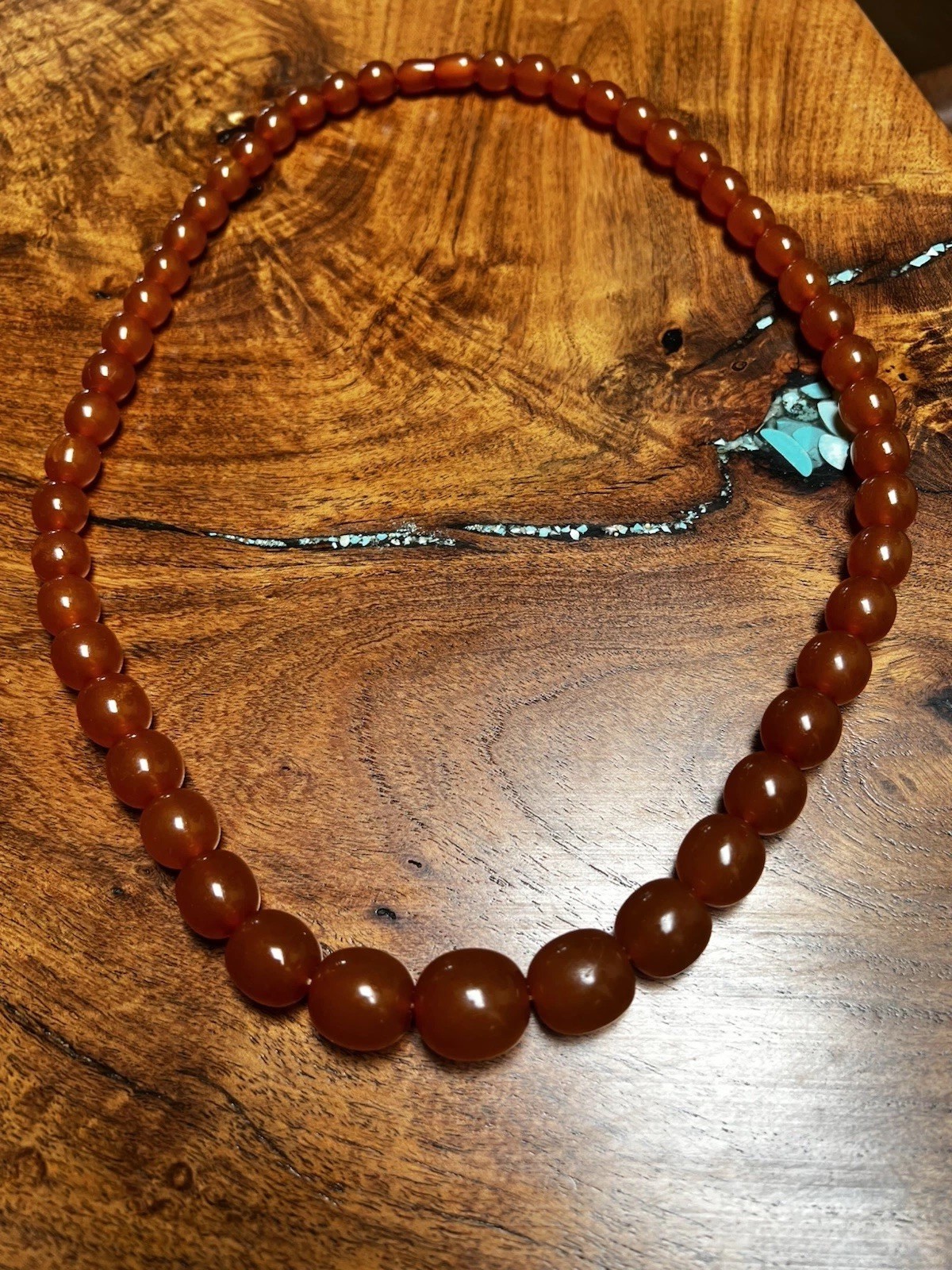 Vintage Deco Baltic Amber Butterscotch Beads Necklace 69g