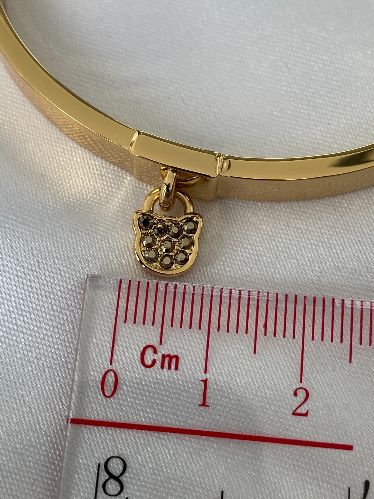 Karl Lagerfeld Choupette Lock Hinge Bangle with Crystal from Swarovski