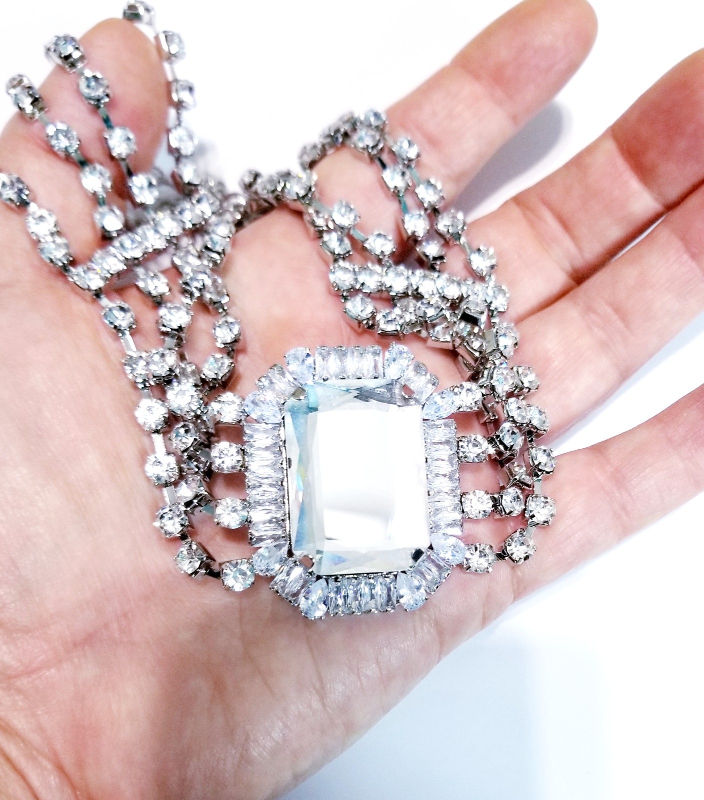 Clear Crystal Choker Rhinestone Crystal Necklace Bridal Prom Pageant Jewelry