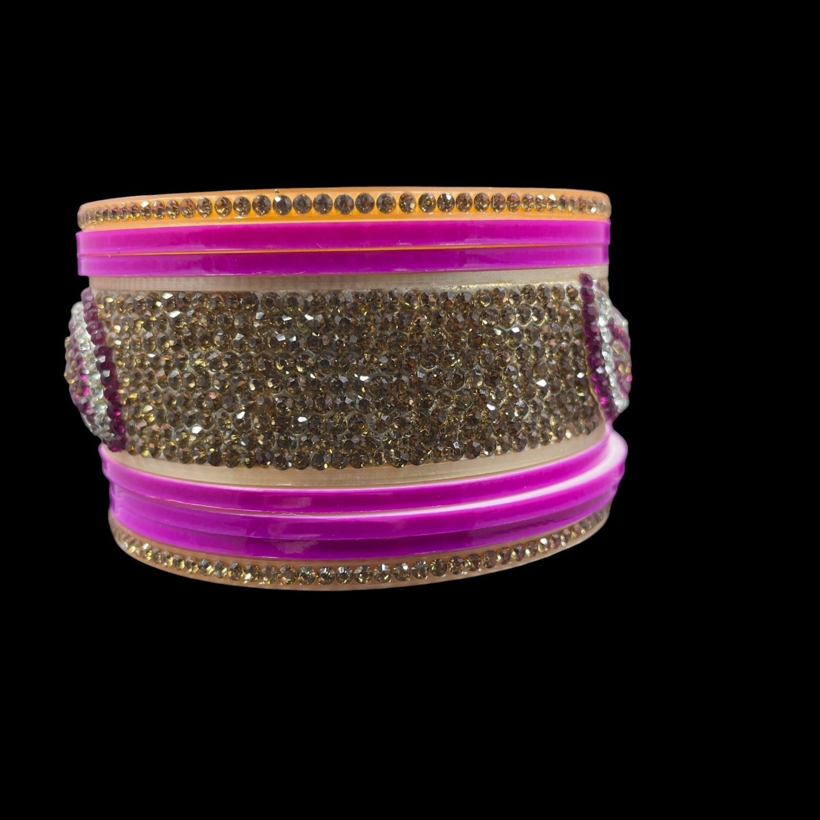 8 Piece Rhinestone Indian Bangle Set Coquette Y2K Festival Bridal Glam Stack