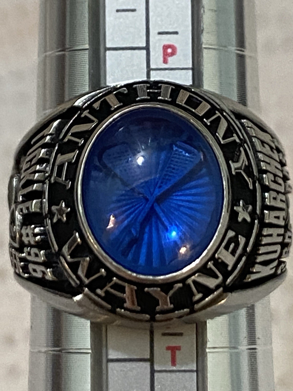Anthony Wayne Class Ring With Blue Stone Marked LTM