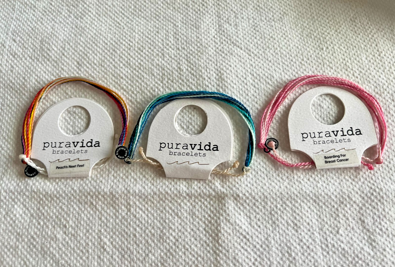 Puravida Adjustable, Multicolor, Breaded, Lot of 3 Bracelets in a Box, NEW