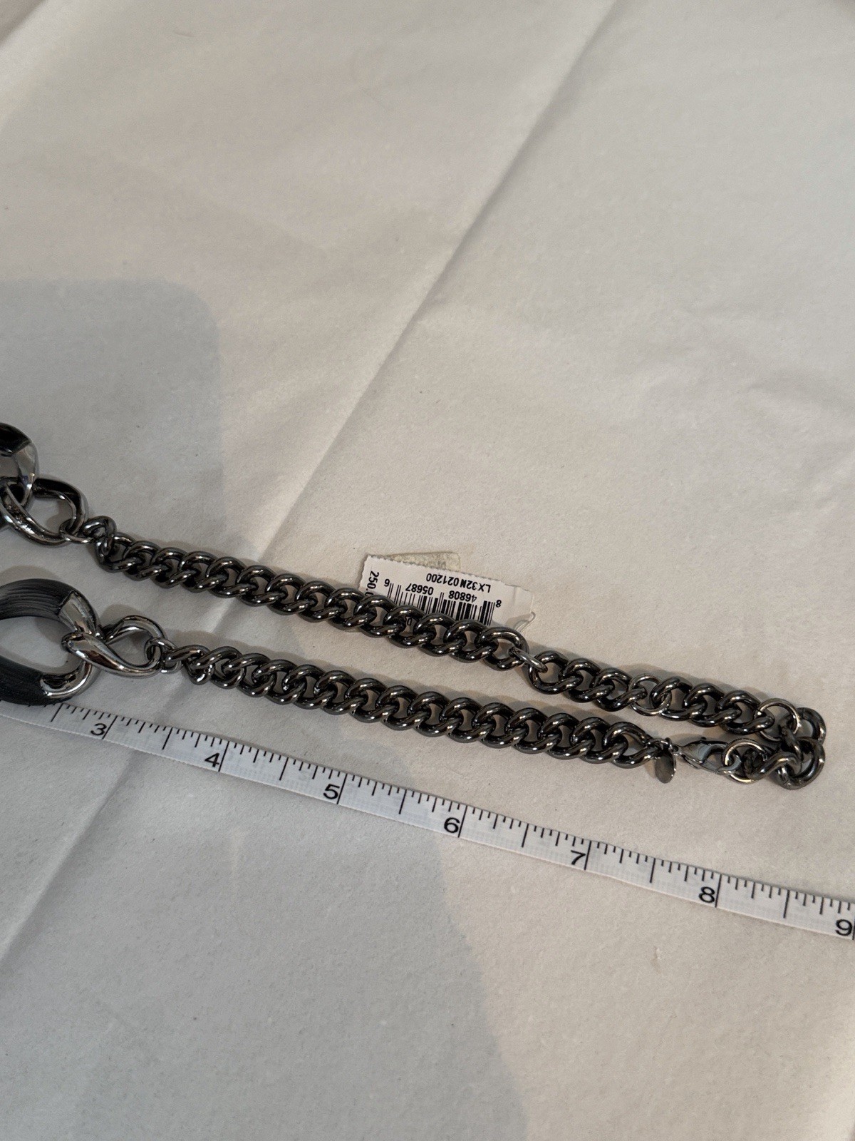 NWT Alexis Bittar Black Lucite Link Chain Necklace in Gunmetal