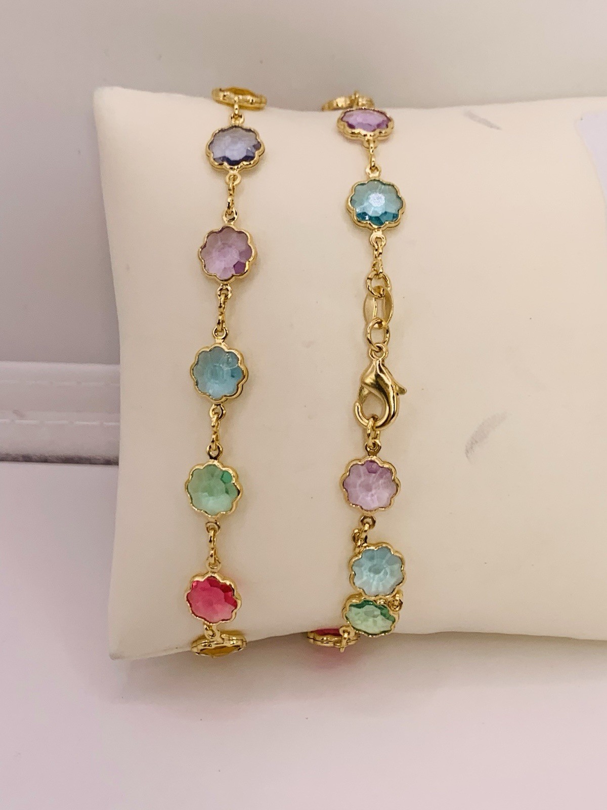 19” Length Gold Filled 7.88 Gram Multi Colored Gems Necklace (#FPN2)