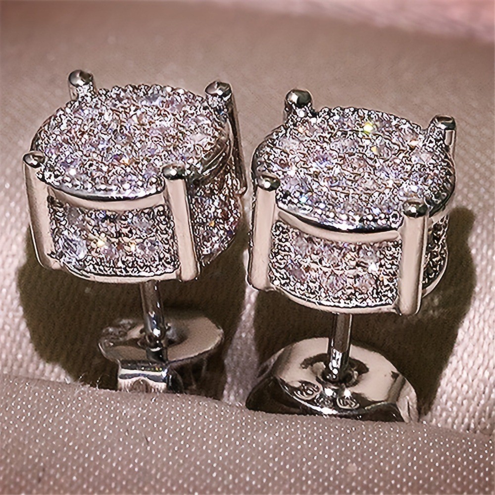 Elegant Stud Earring Alloy Round Women’s Earrings Jewelry Wedding Engagement