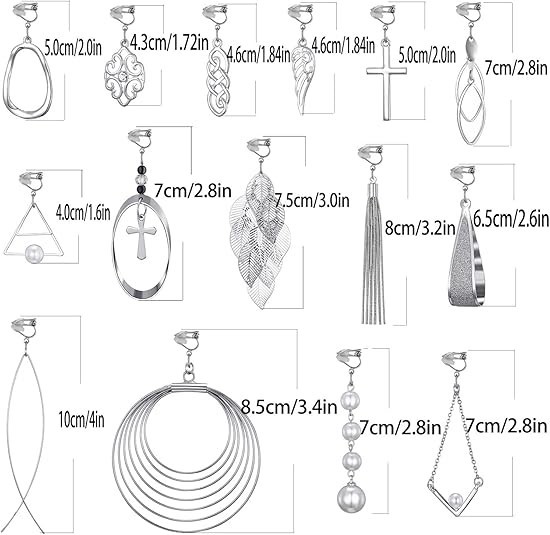 15 Pairs Wholesale Clip on Earrings for Women Trendy,Lightweight Clipon Earrings
