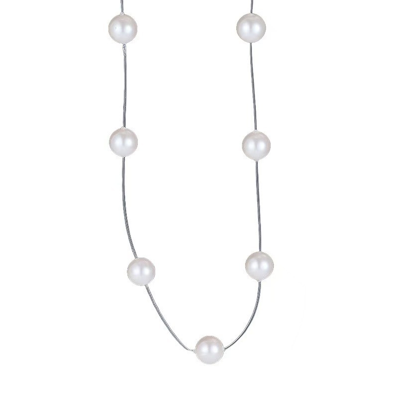 Minimal White Pearl Choker With Extender Chain Dainty Wedding Daily Necklet