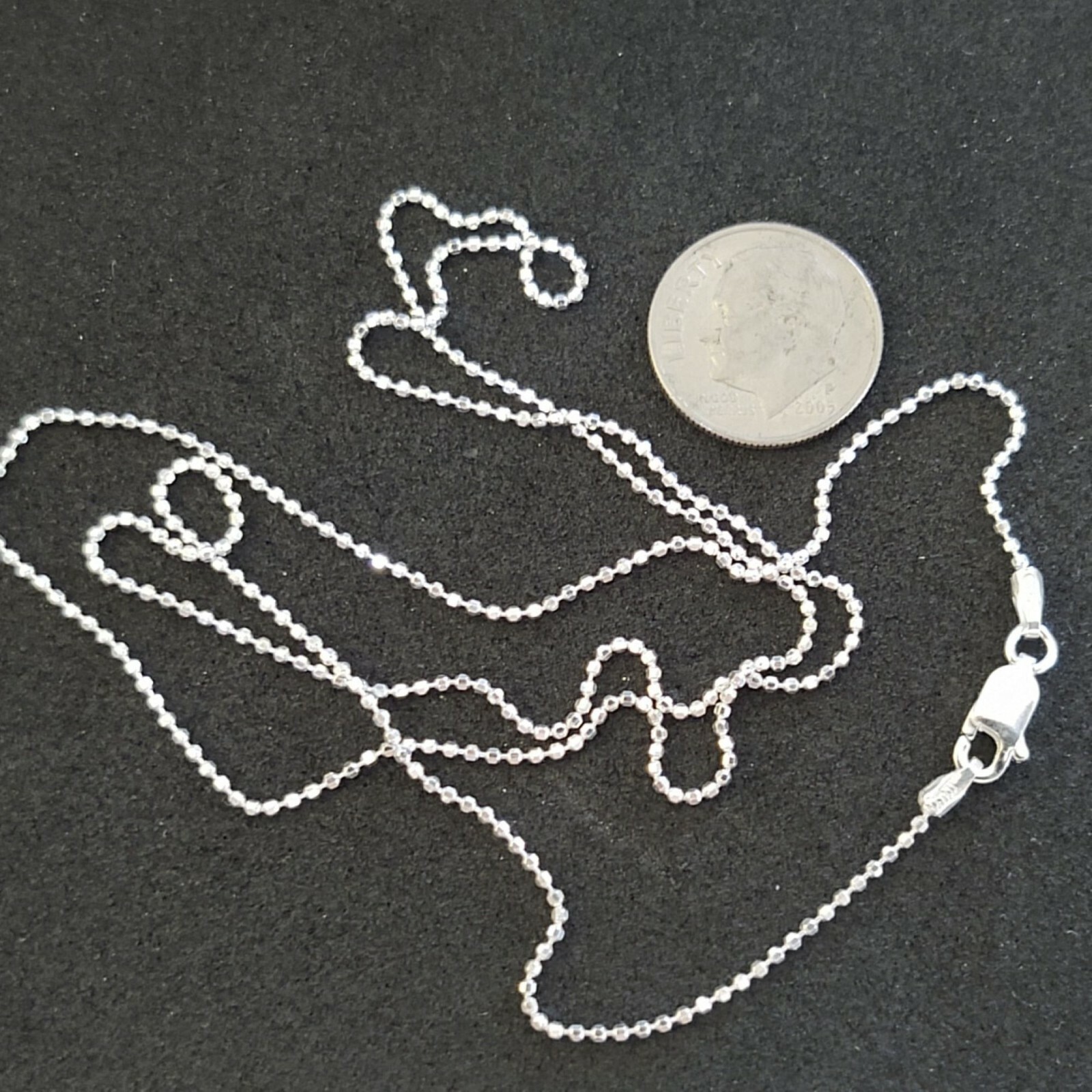Diamond Cut Bead Necklace Chain (1.2mm) — Sterling Silver — Made in Italy [TR]