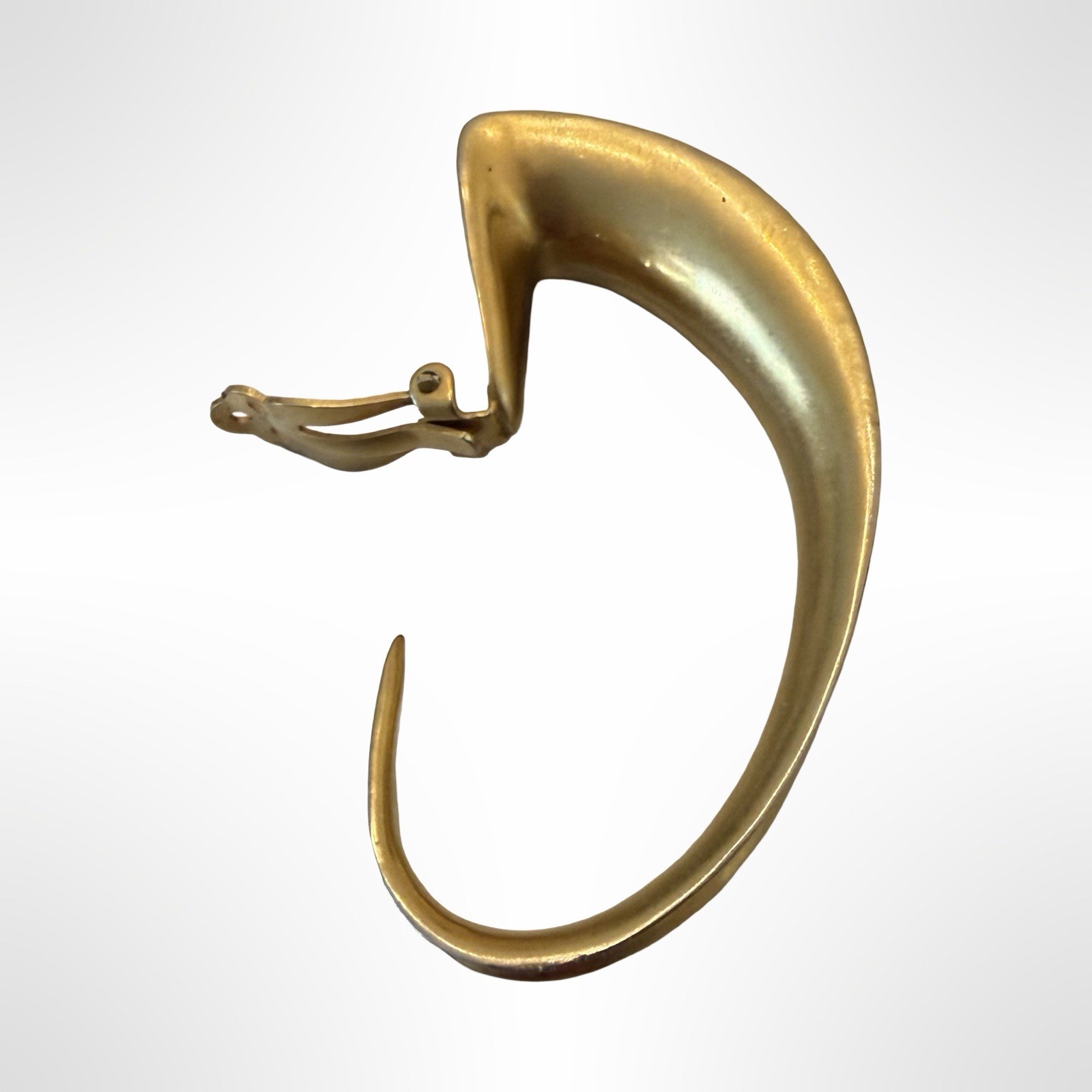 Vintage Robert Lee Morris For Donna Karan Gold-Tone Hoop Clip-On Earrings