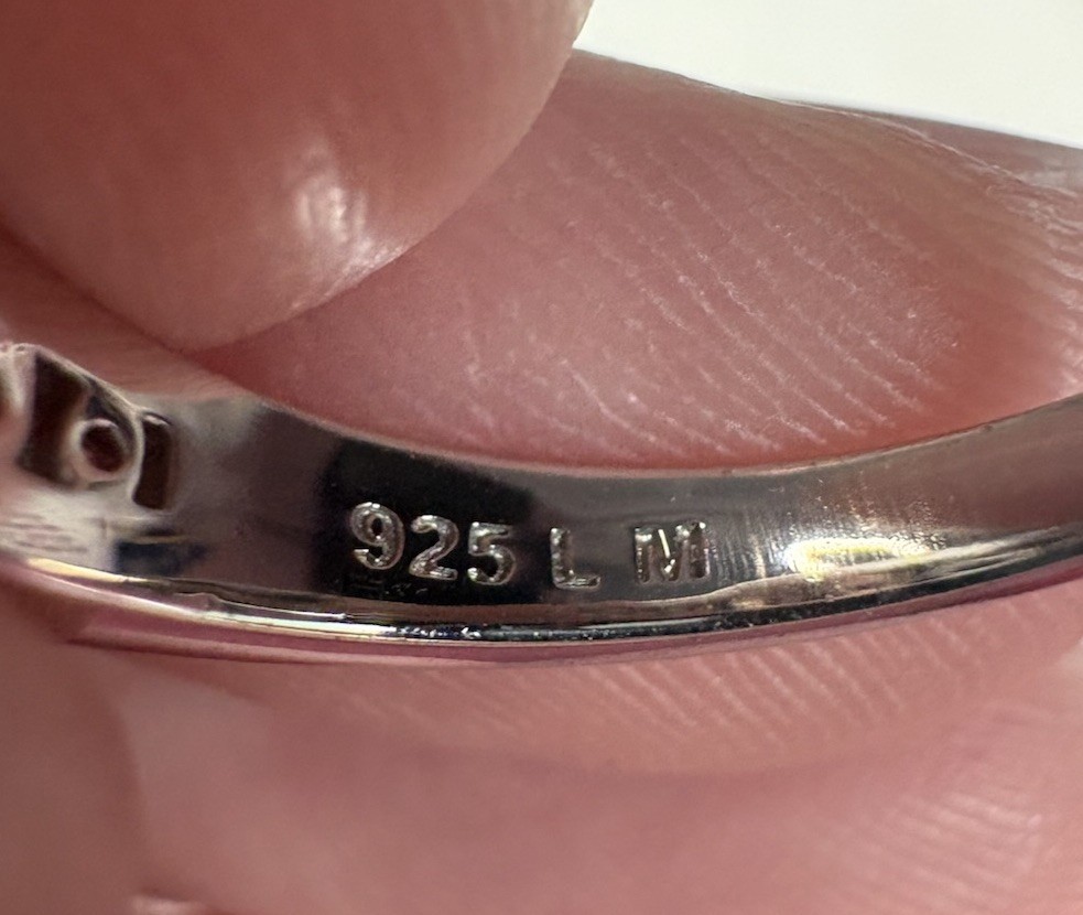 Size 8, Graduated Channel Set Floating Moissanite Band With Pave, 925 Sterling