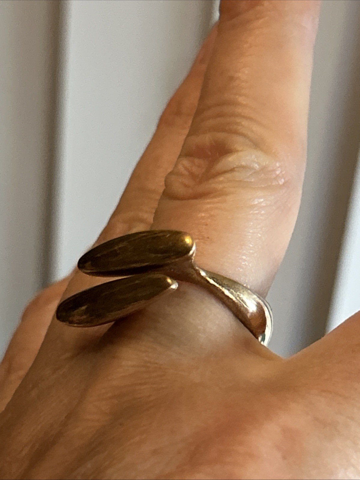 56. Monica Castiglioni MC Bronze Rose gold tone Open Design Ring 13.4g, 6.5-.75s