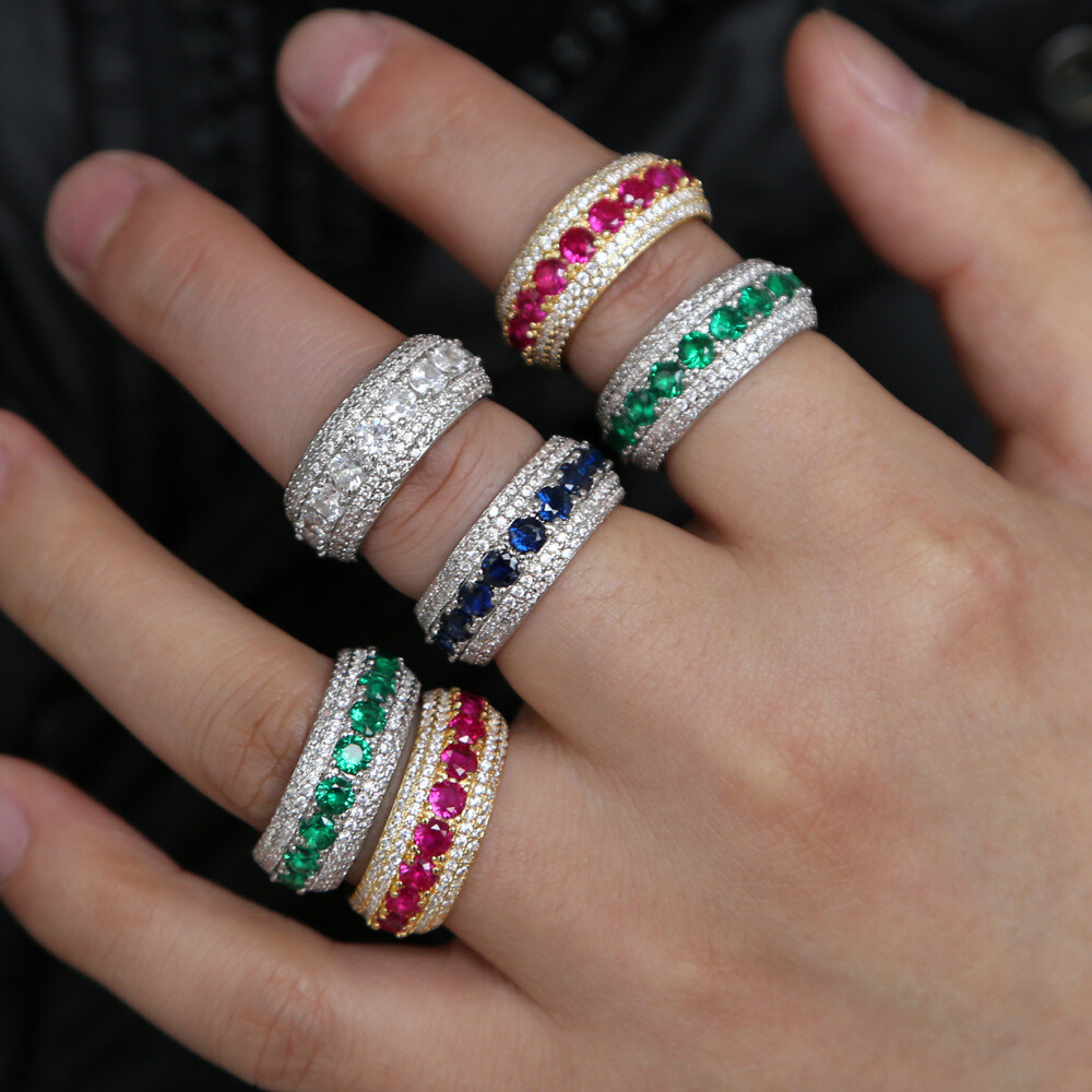 High Quality lced Out Bling Cz Men ‘s Ring Jewelry Luxury Full CZ Fashion Rings