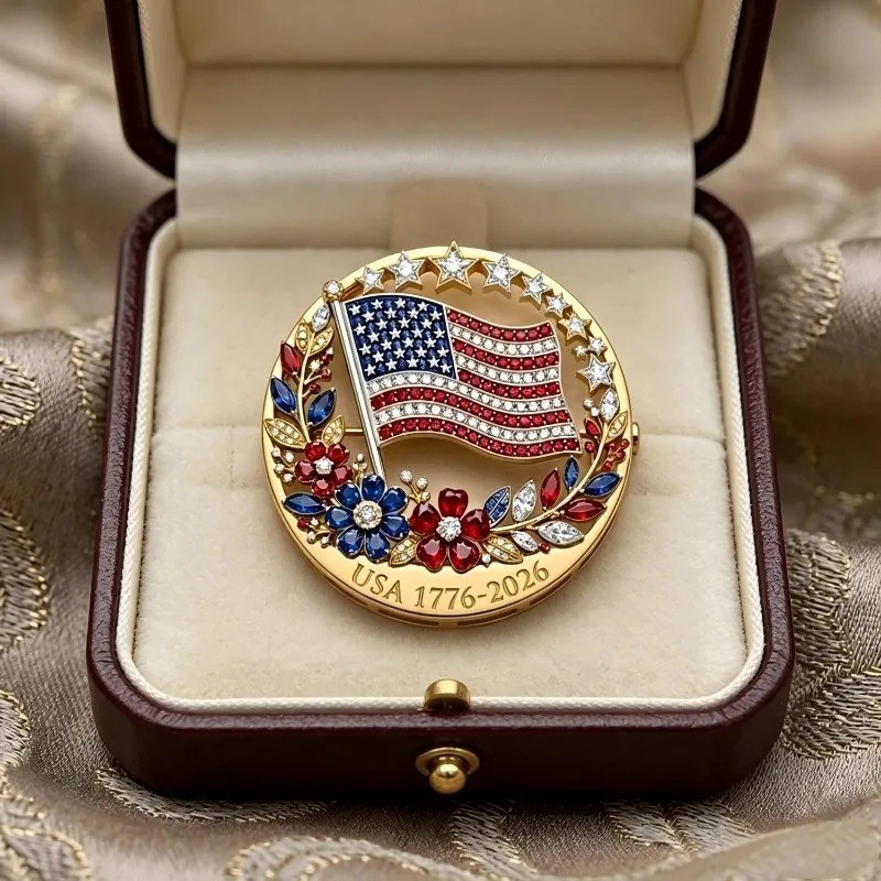 Patriotic American Flag Brooch Pin 250 Years of Freedom USA Men Women Jewelry