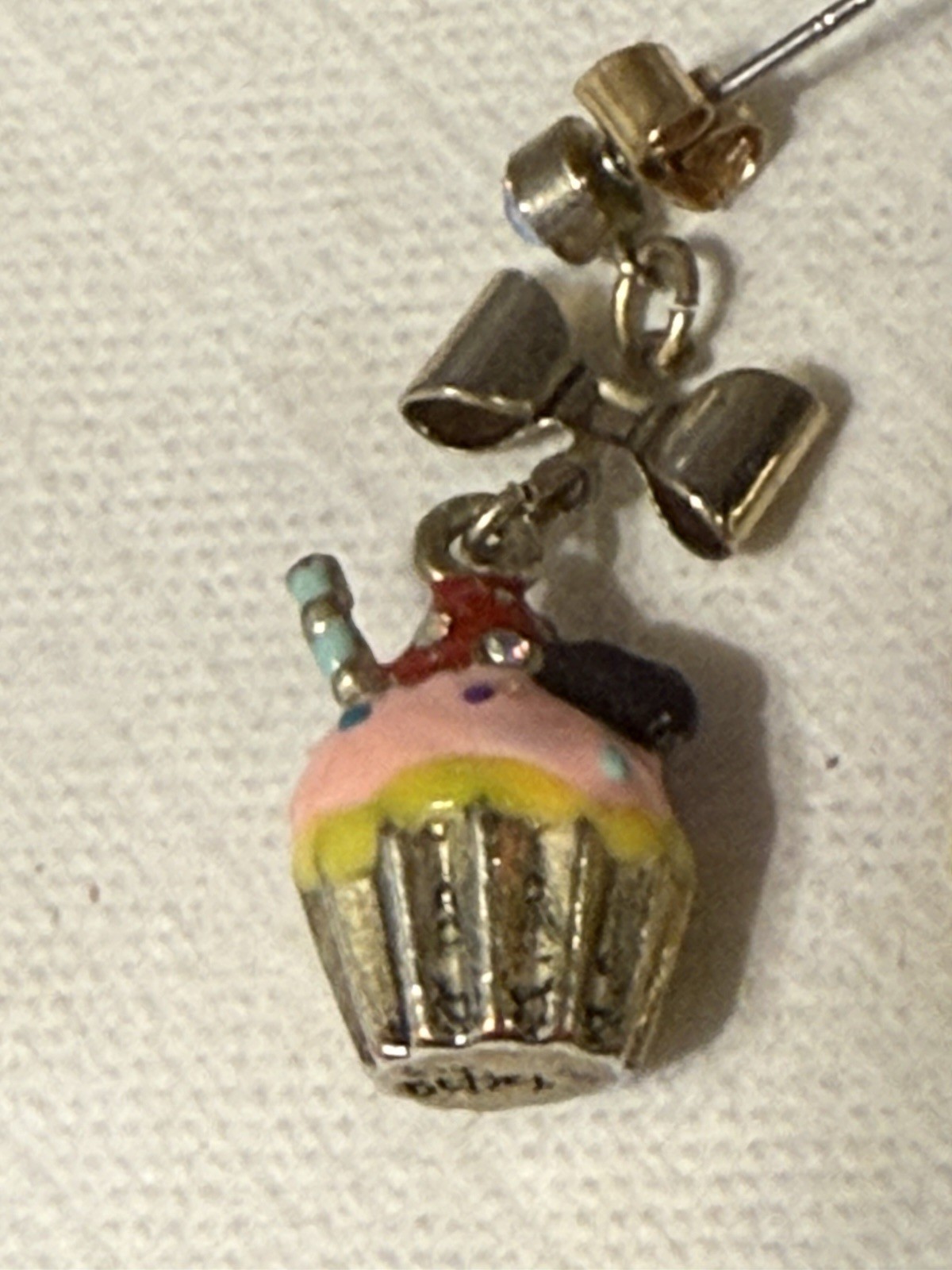 Betsey Johnson Vintage Paris Is Always A Good Idea Pink Cupcake Candy Earrings