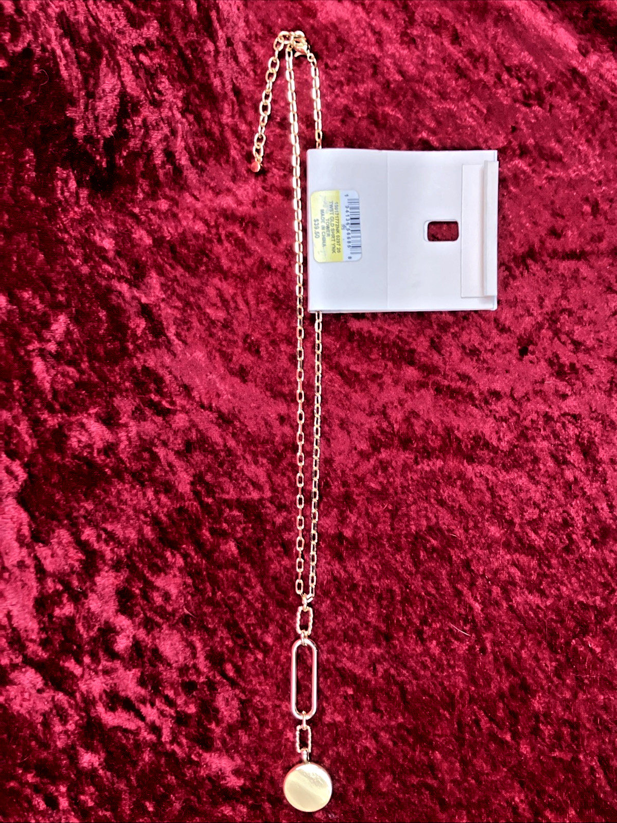 On 34th Gold Tone Twisted Chain Y-Necklace 17in w/ 2 In Ext. NWT $39