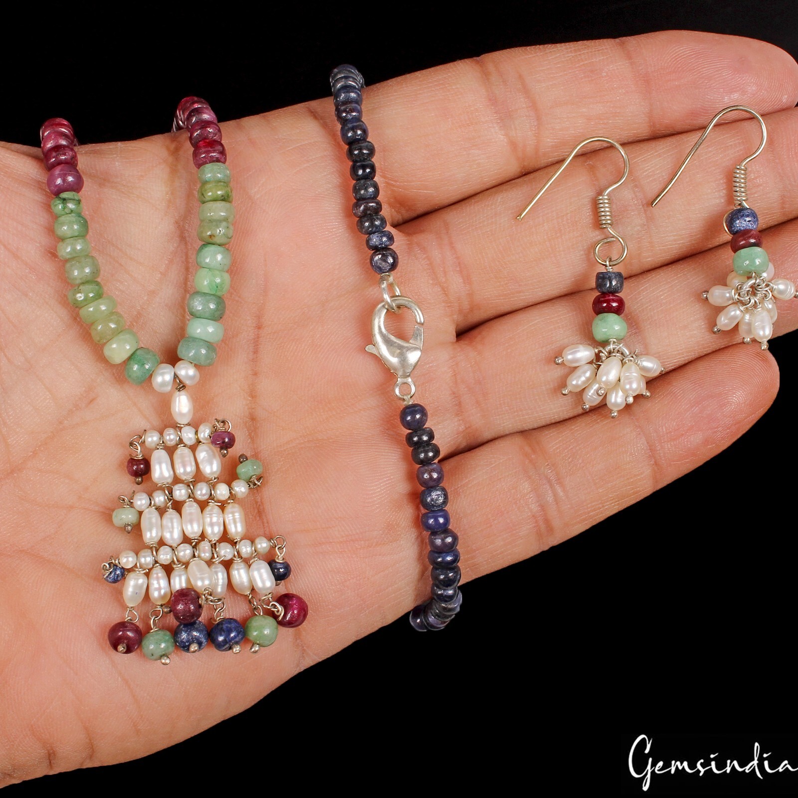 148.25 Ct Natural Multi Gems Handmade Round Beaded Gemstone Beautiful Necklace