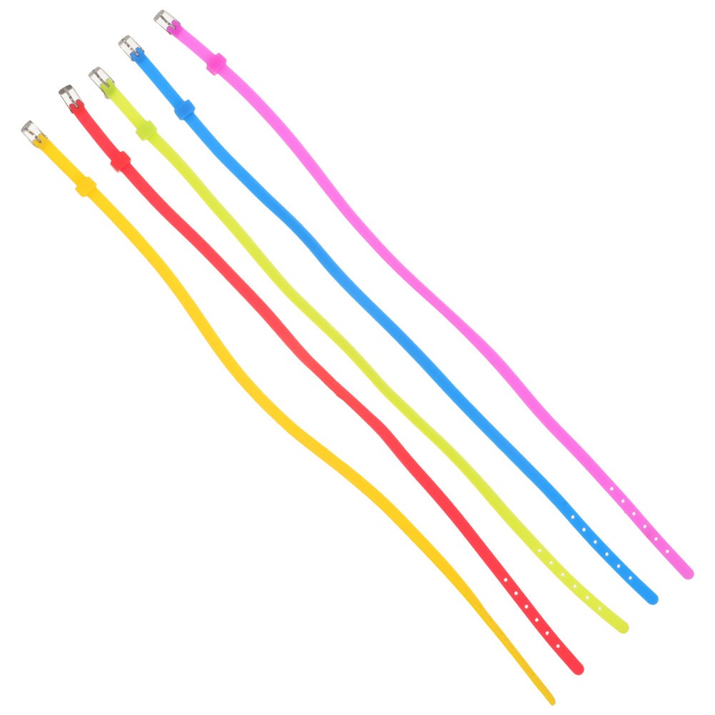 5Pcs High Elasticity Silicone Bracelets Skin Friendly Decorative Wristbands