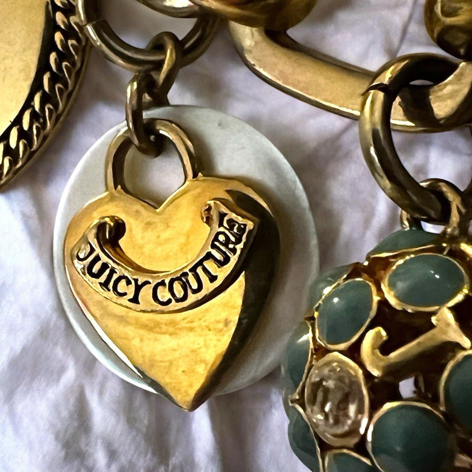 Vintage JUICY COUTURE Gold-Tone Assorted Iconic Rare Charm 7.5” Bracelet 13.1g
