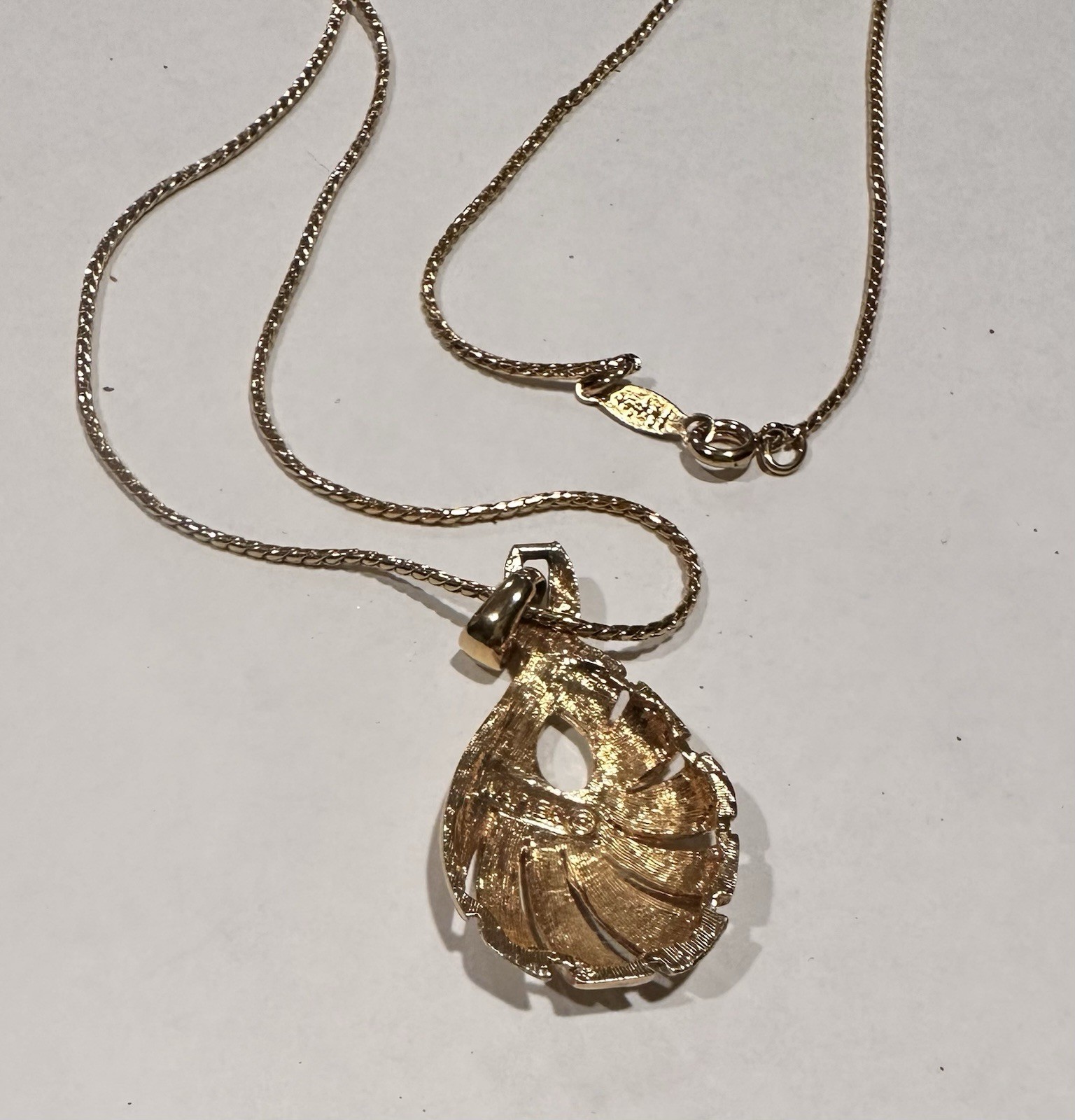 Napier 18in Gold Tone Charm Pendant Snake Chain Necklace Spring Ring Closure