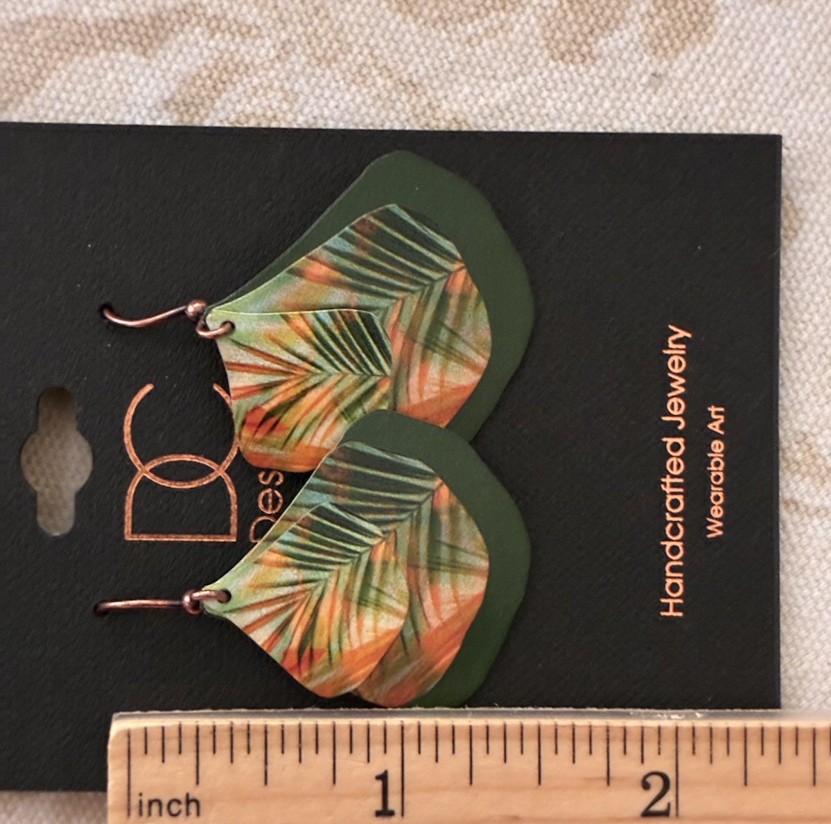 DC Designs Tropical Ginkgo Multilayer Earrings Wearable Art Drop Wire