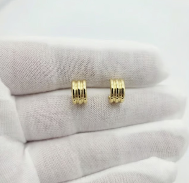Stainless Steel Gold Plated Stud Earrings Unisex, Women, Men Hip Hop Jewelry