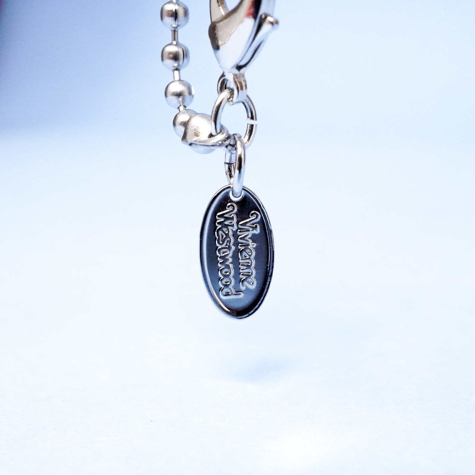 Vivienne Westwood Necklace Silver Large Square Hollow Orb Pendant With Gift Box