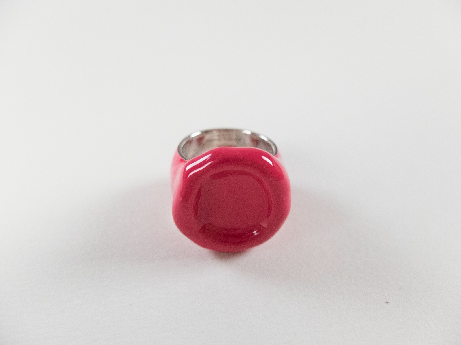 (NO CUSTOMS TAX) BOTTEGA VENETA Seal pink silver stamp shape ring 7 US / 15 IT
