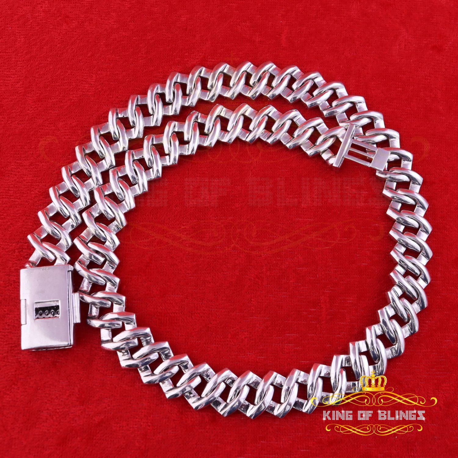 925 Silver 40ct Moissanite White Men’s Cuban Necklace SZ 20inch & 16mm Width
