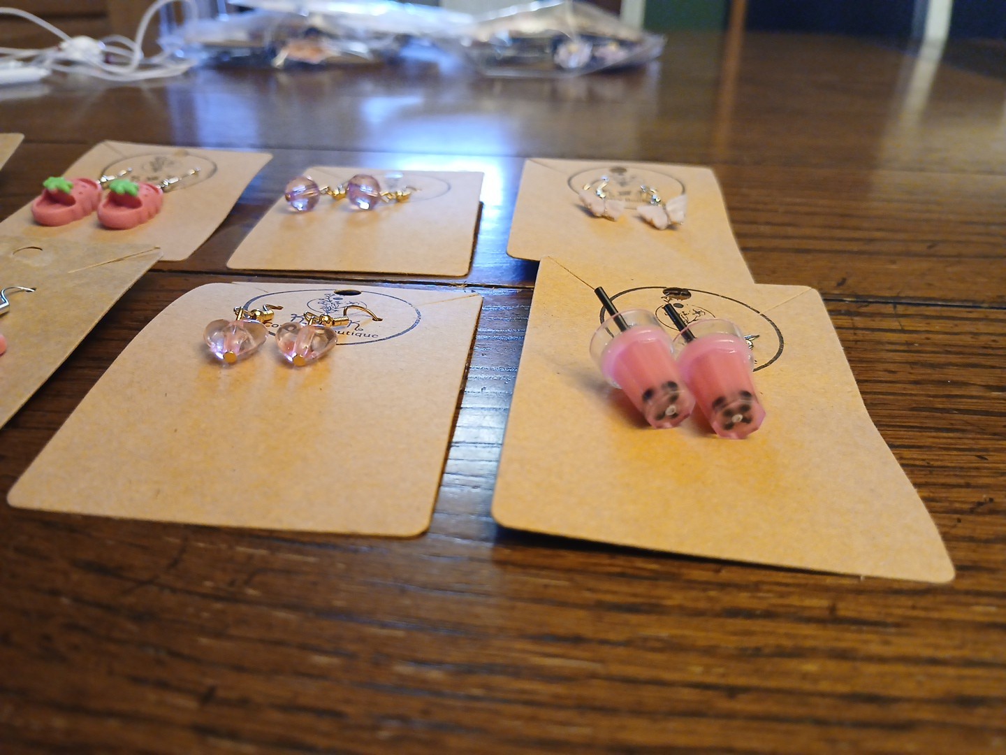 New Lot Of 9 Pair Cute Fun Pink Earrings For Kids, Teens, Young Adults