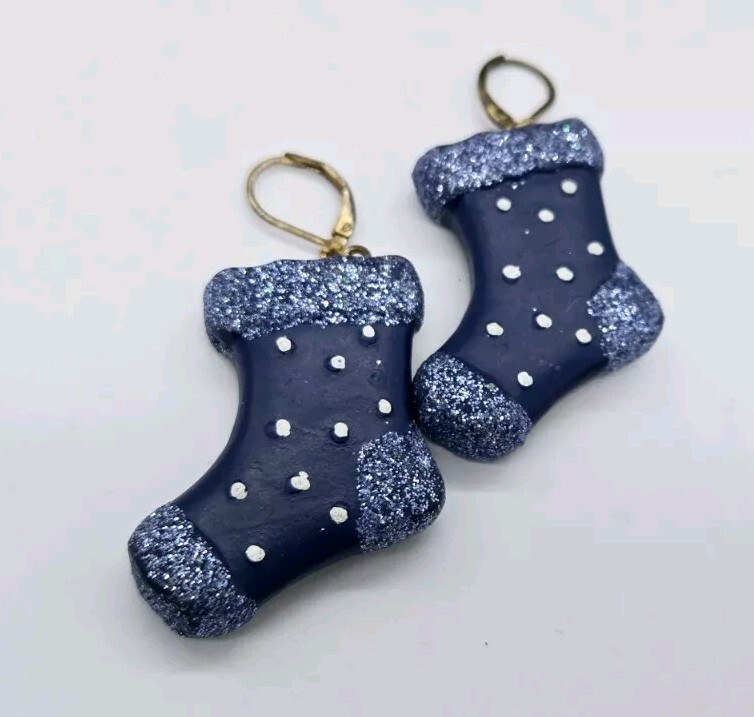 Snowflake Christmas Necklace Bracelet Earring Lot Blue Silver tone Set of 5