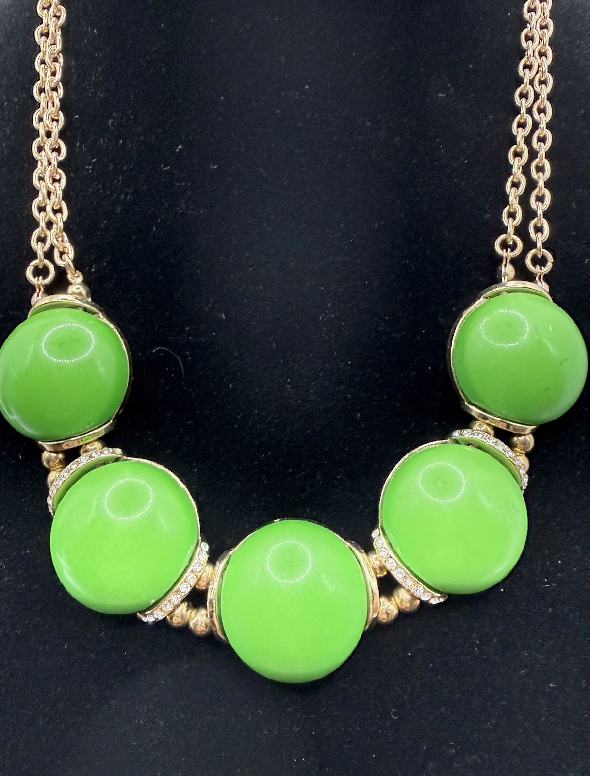 Dressbarn 3 Pc Lime Green Statement Jewelry Set Necklace Bracelet Earrings