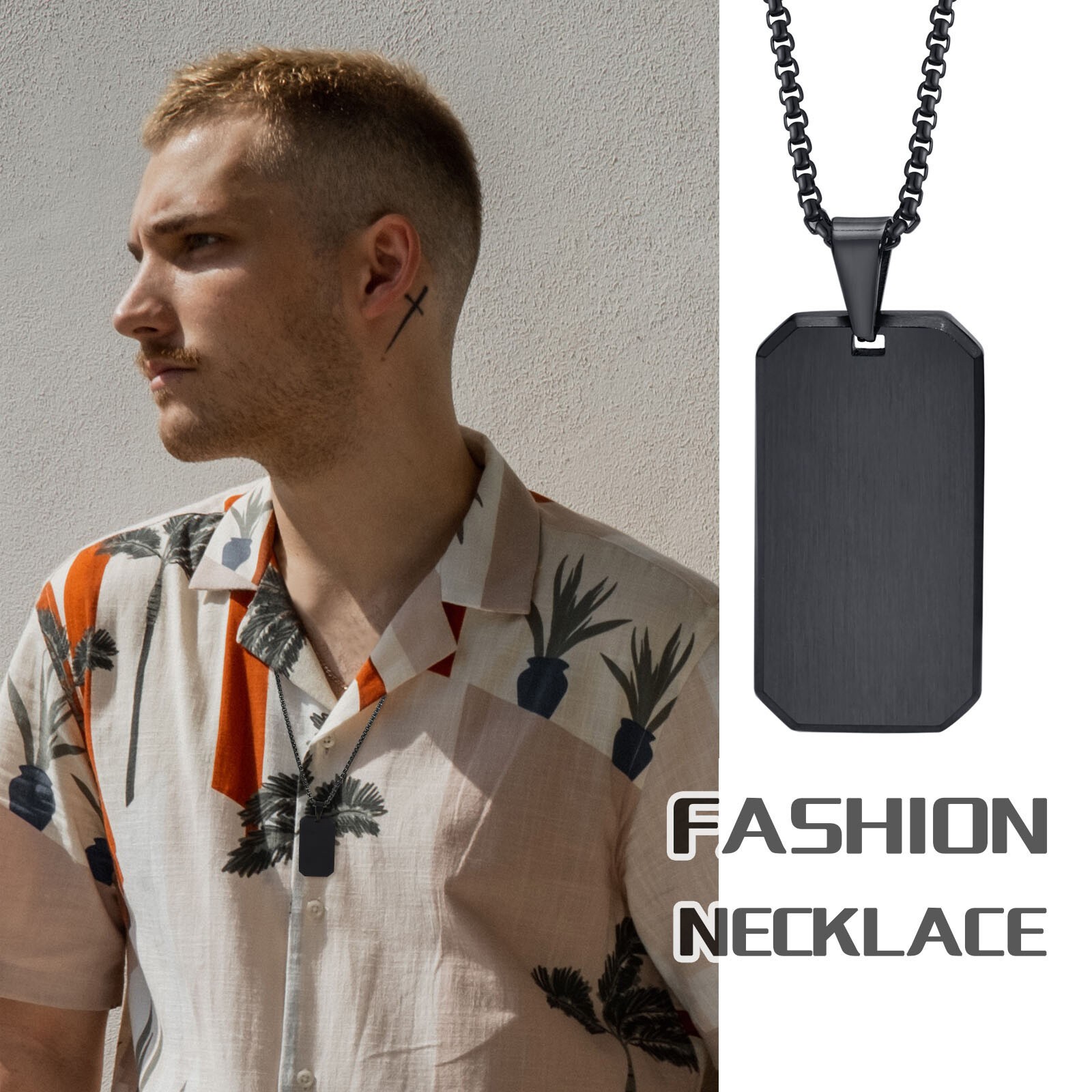 Stainless Steel Brother Dog Tag Necklaces Chain Free Custom Daily Wear Stylish