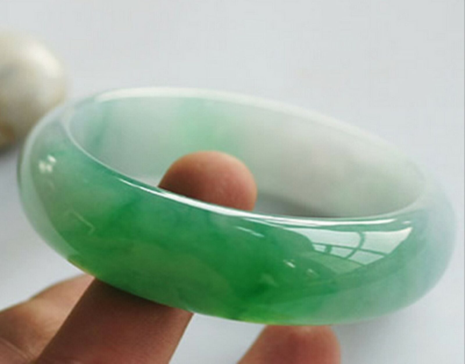 Beautiful Natural Green Jade Jadeite Gemstone Bangle Bracelet 56-62mm Jewelry