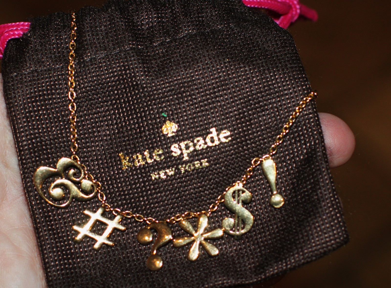 KATE SPADE NEW YORK GOLD CHARM NECKLACE SAY YES IDIOM “PARDON MY FRENCH”