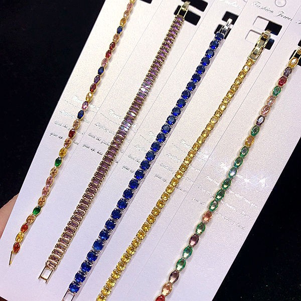 10PCS Bohemian Bracelet For Women Layered Dopamine Colorful Zircon Gift