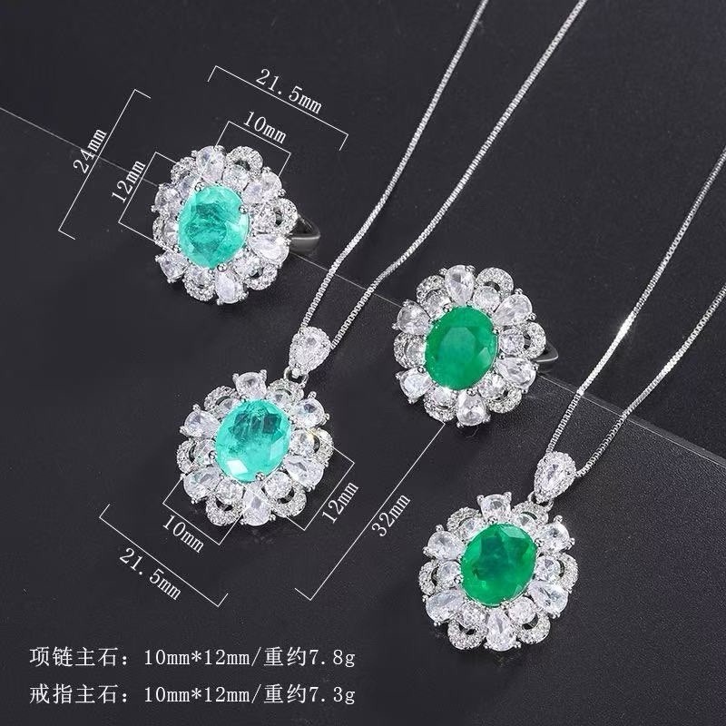 Wedding Bridal CZ Jewelry Set Zirconia Necklace Earrings Set