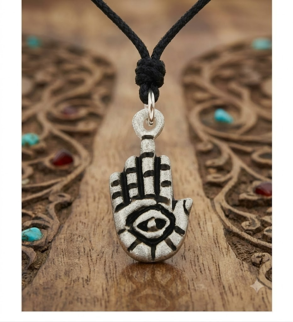 Hamsa Jewish Hand 92.5 Sterling Silver Pewter Brass Necklace Pendant Jewelry