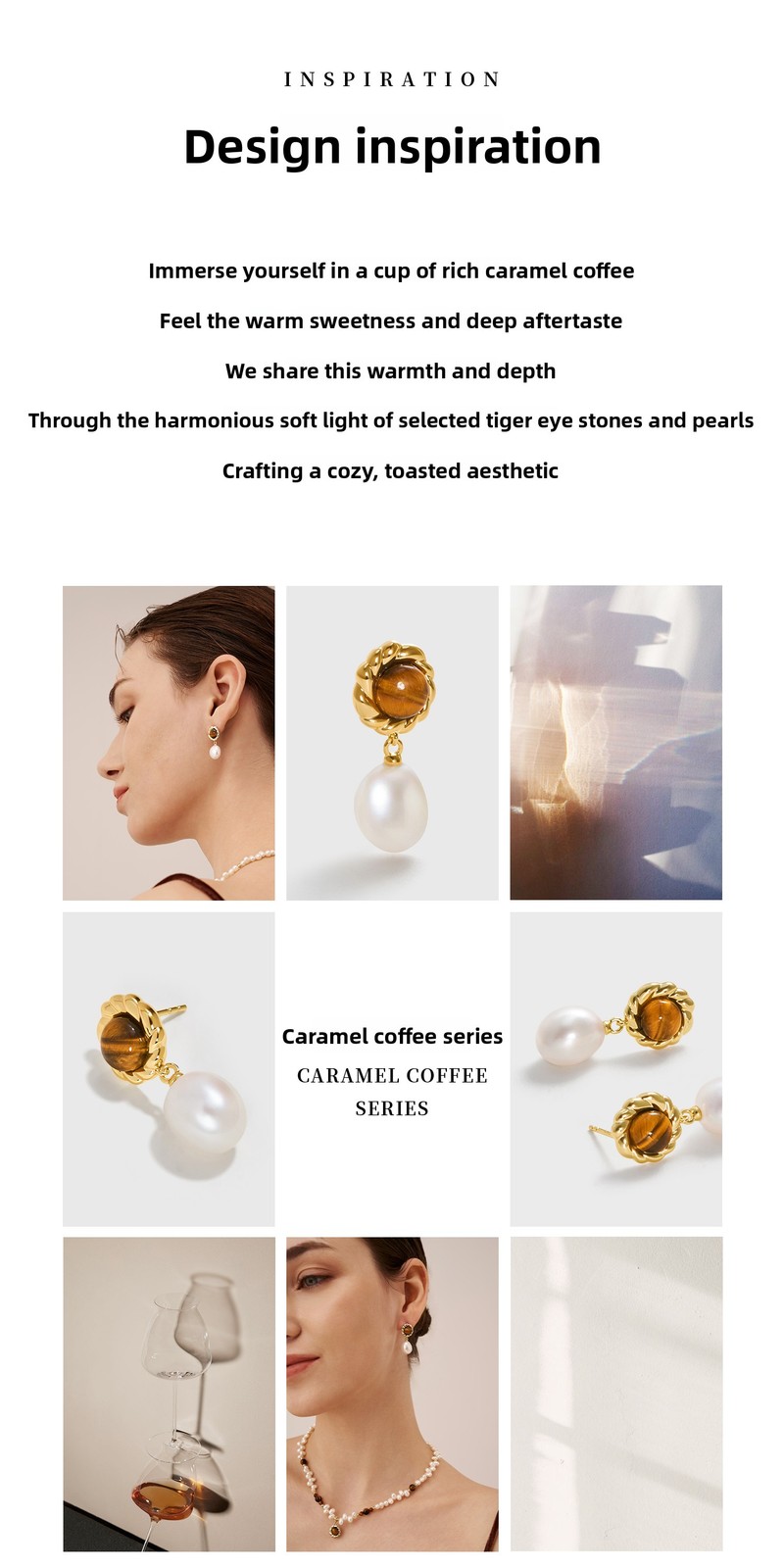 Amber Lollipop Vintage Beauty Pearl Earrings Light Luxury Gemstone Earrings