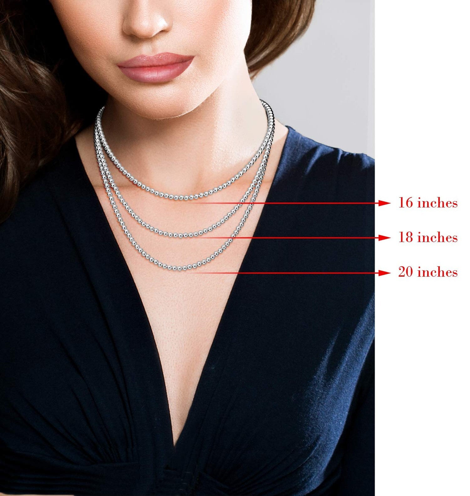 Miabella Italian 925 Sterling Silver Handmade 4mm Bead Ball Strand Chain Neck…
