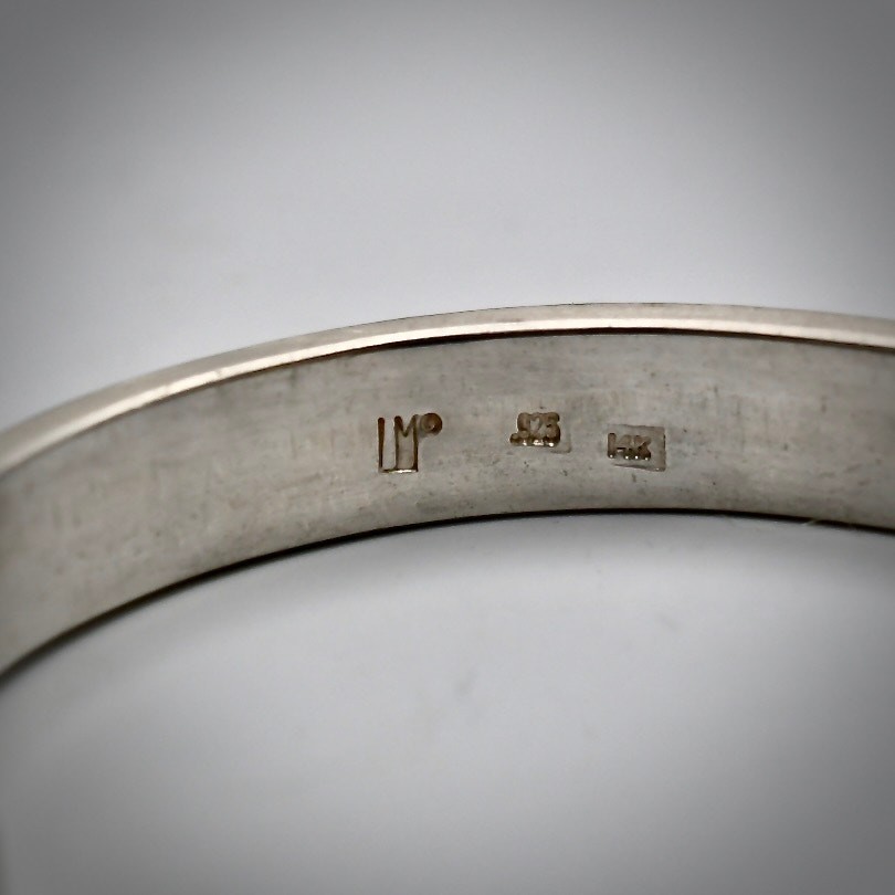 VTG Larry Martinez Taos LM © Sterling Silver Gold Mixed Metal Ribbon Cuff 30g
