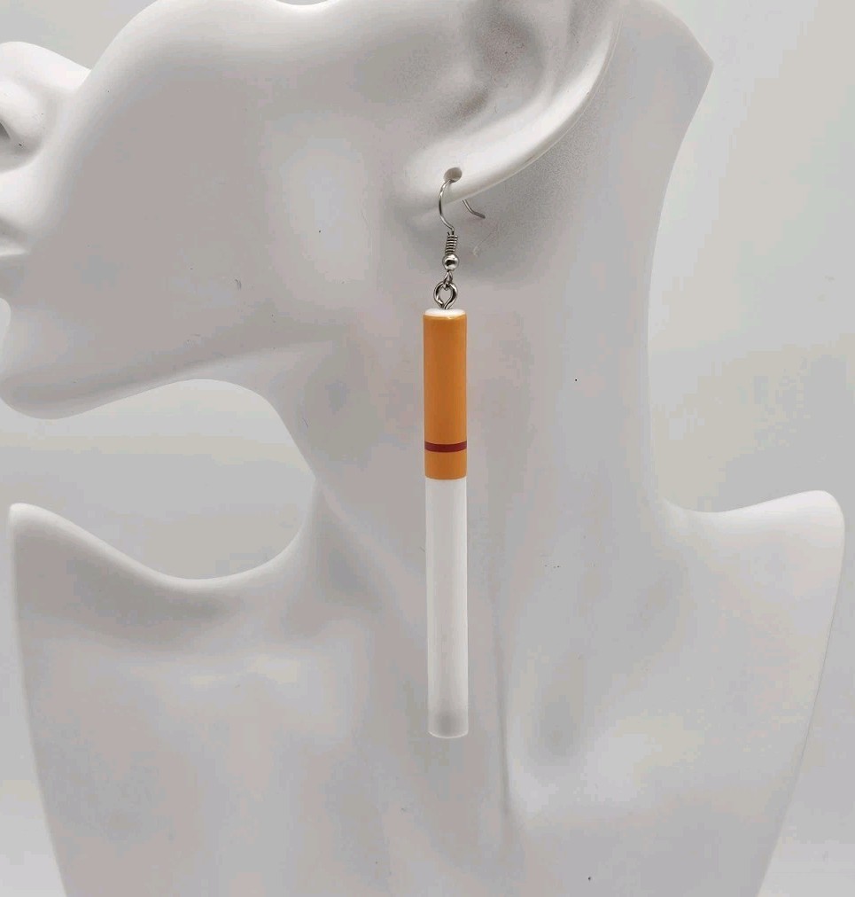 Cigarette Earrings Novelty Fashion Jewelry Custom Resin 90