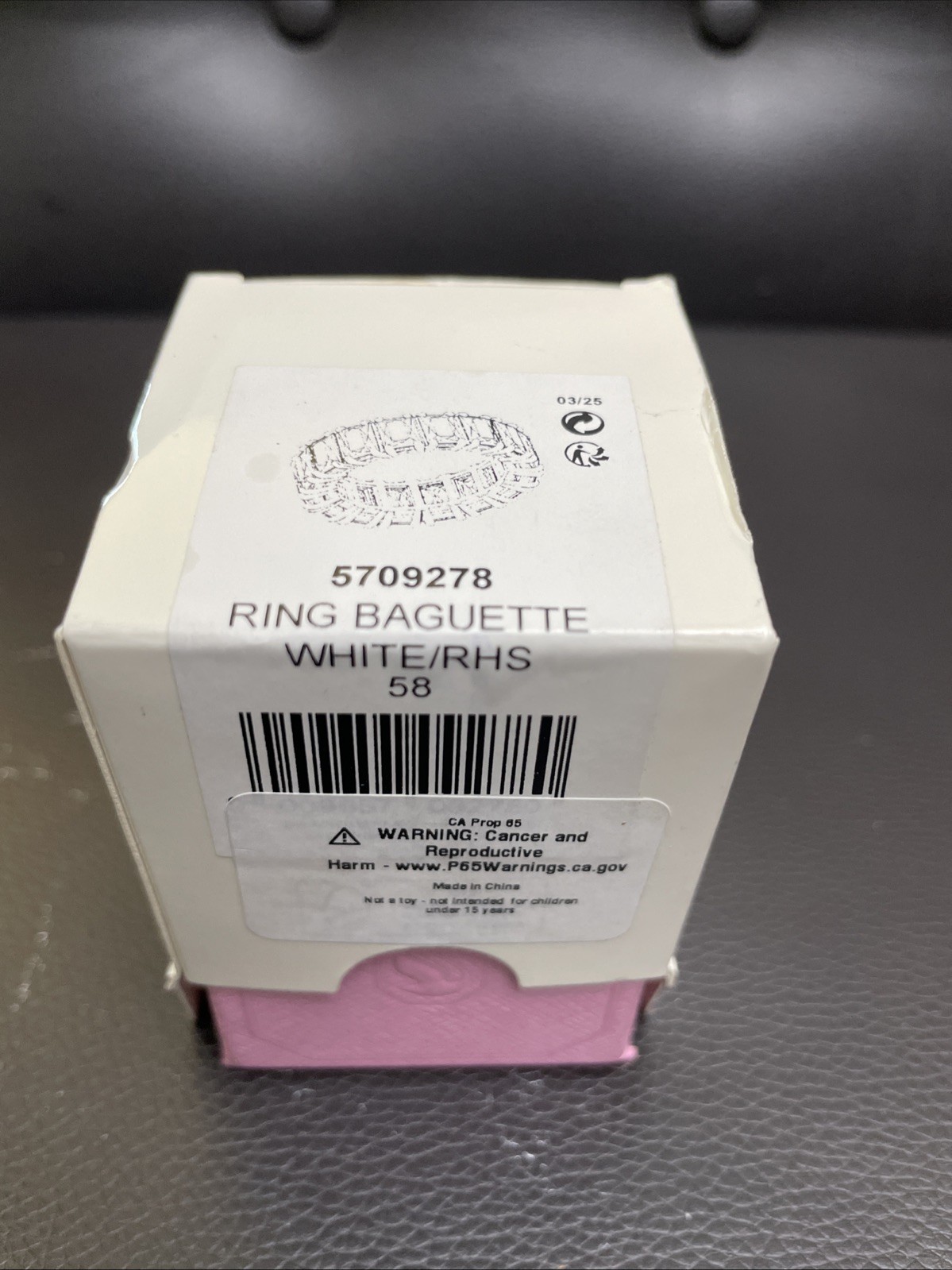 Swarovski Baguette White/ RHS Crystal Eternity Ring Size 58 Or 8