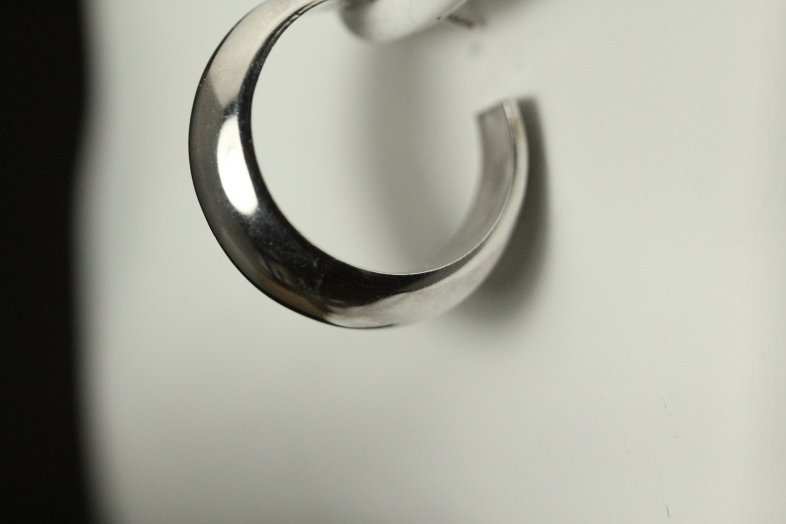 Hollow “C” Shaped Hoop Post 925 Sterling Silver Earrings 10.3 grams (EAR5708)